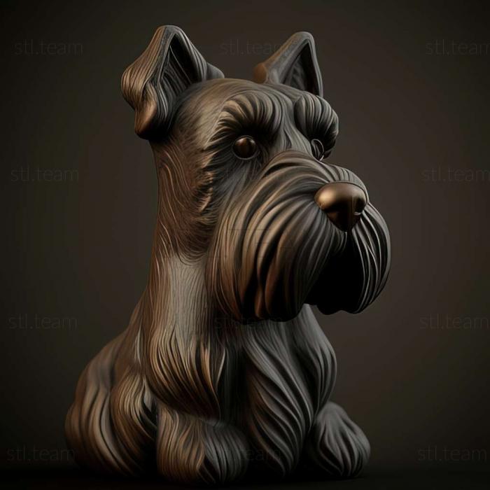 3D model Zwergschnauzer dog (STL)